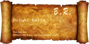 Bolyki Rella névjegykártya